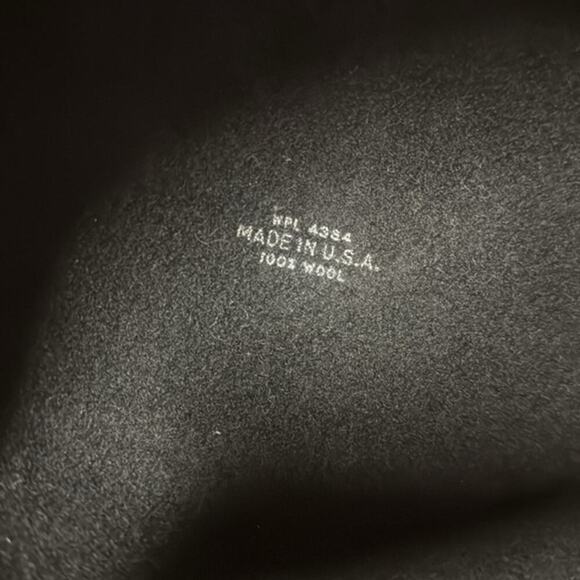 Vintage Made in the‎ U.S.A. Bollman Company 100% Wool Black Floral Pork Pie Hat - Picture 4 of 7